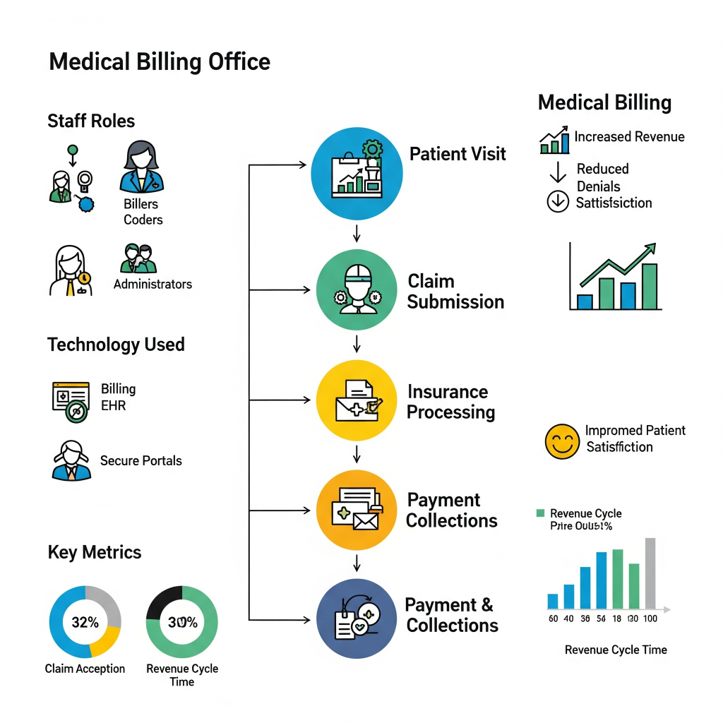 Master Your Practice’s Finances: A Definitive Glossary for Medical Billing An infographic illustrating the streamlined medical billing process.